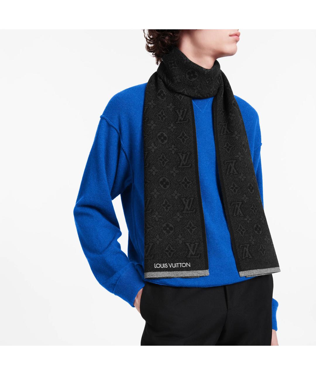 LOUIS VUITTON Черный шарф, фото 3