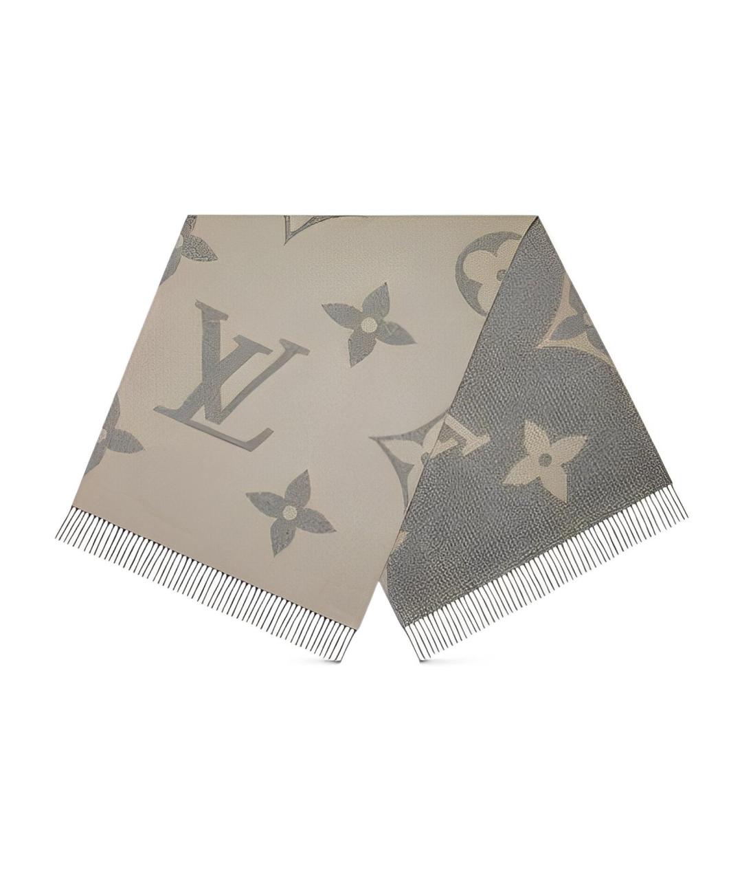 LOUIS VUITTON Серый шарф, фото 1