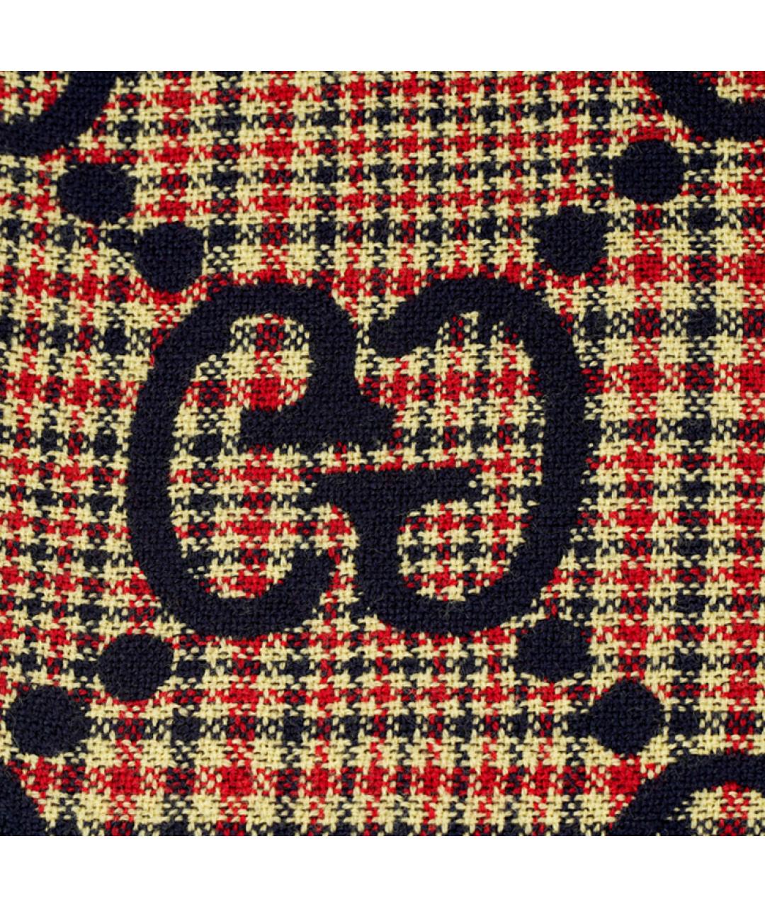 GUCCI Темно-синий шерстяной шарф, фото 3