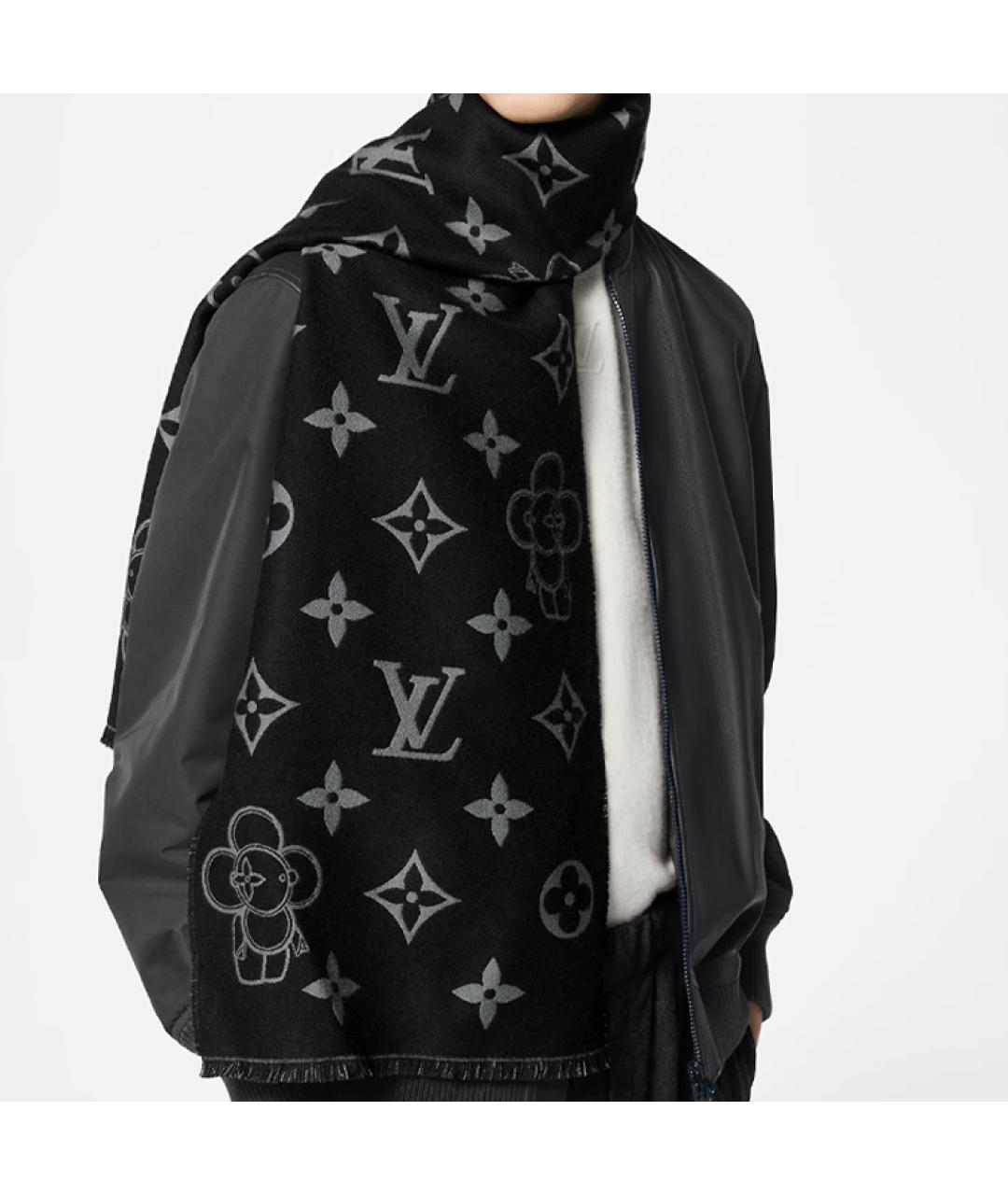 LOUIS VUITTON Черный шарф, фото 4