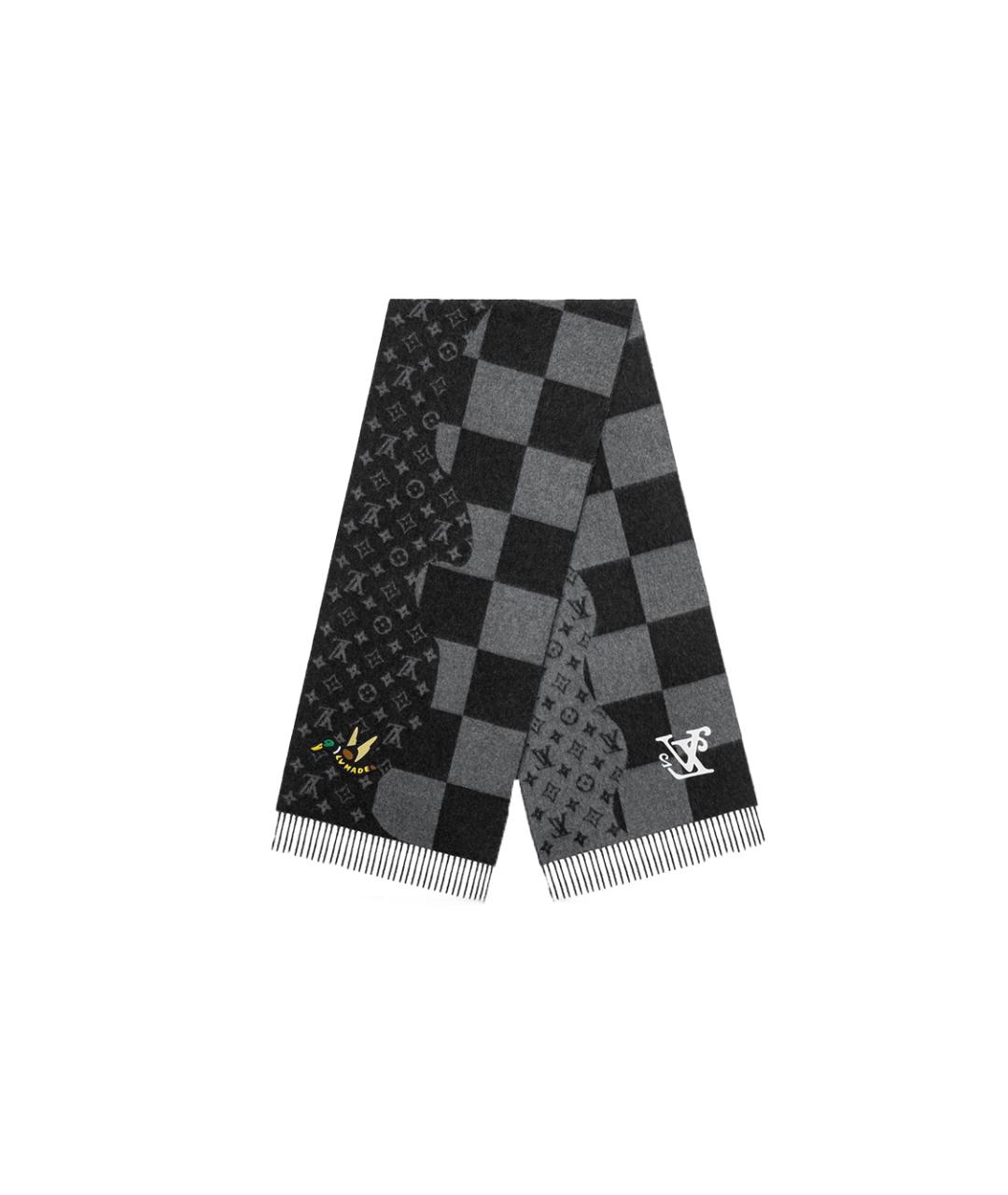 LOUIS VUITTON Черный шарф, фото 4