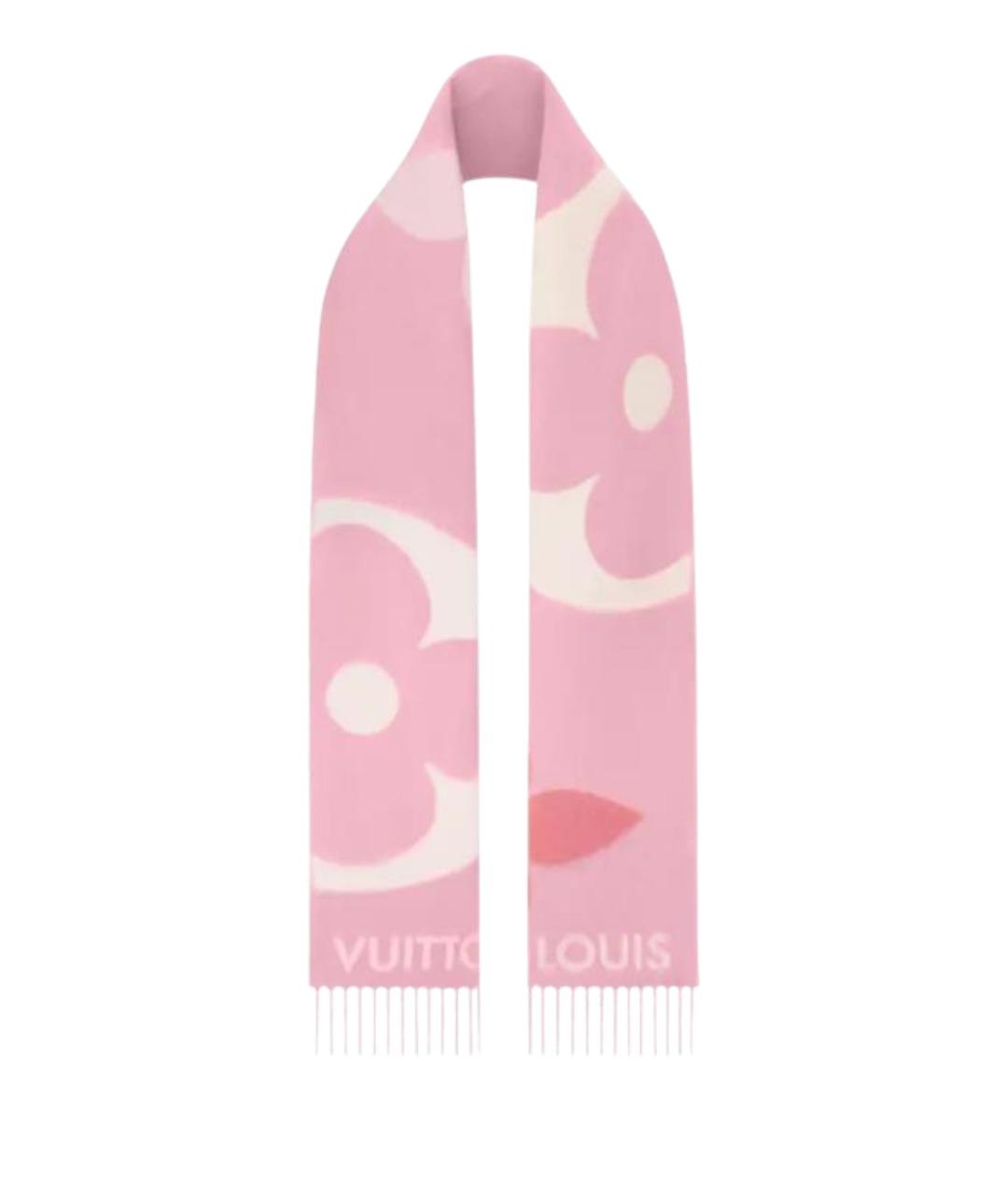 LOUIS VUITTON Розовый шерстяной шарф, фото 1