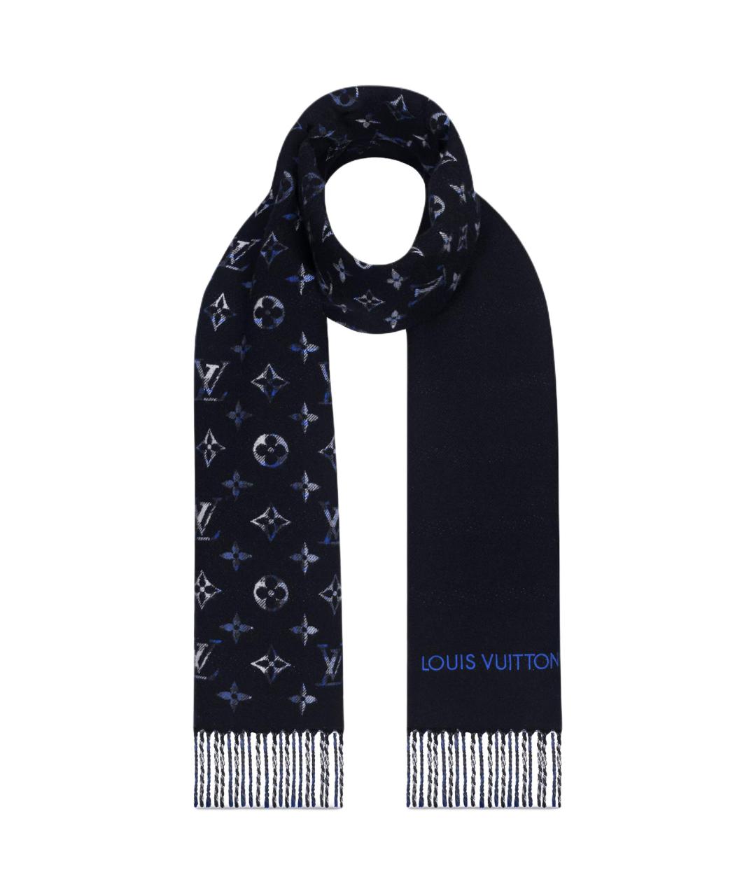 LOUIS VUITTON Темно-синий шарф, фото 2