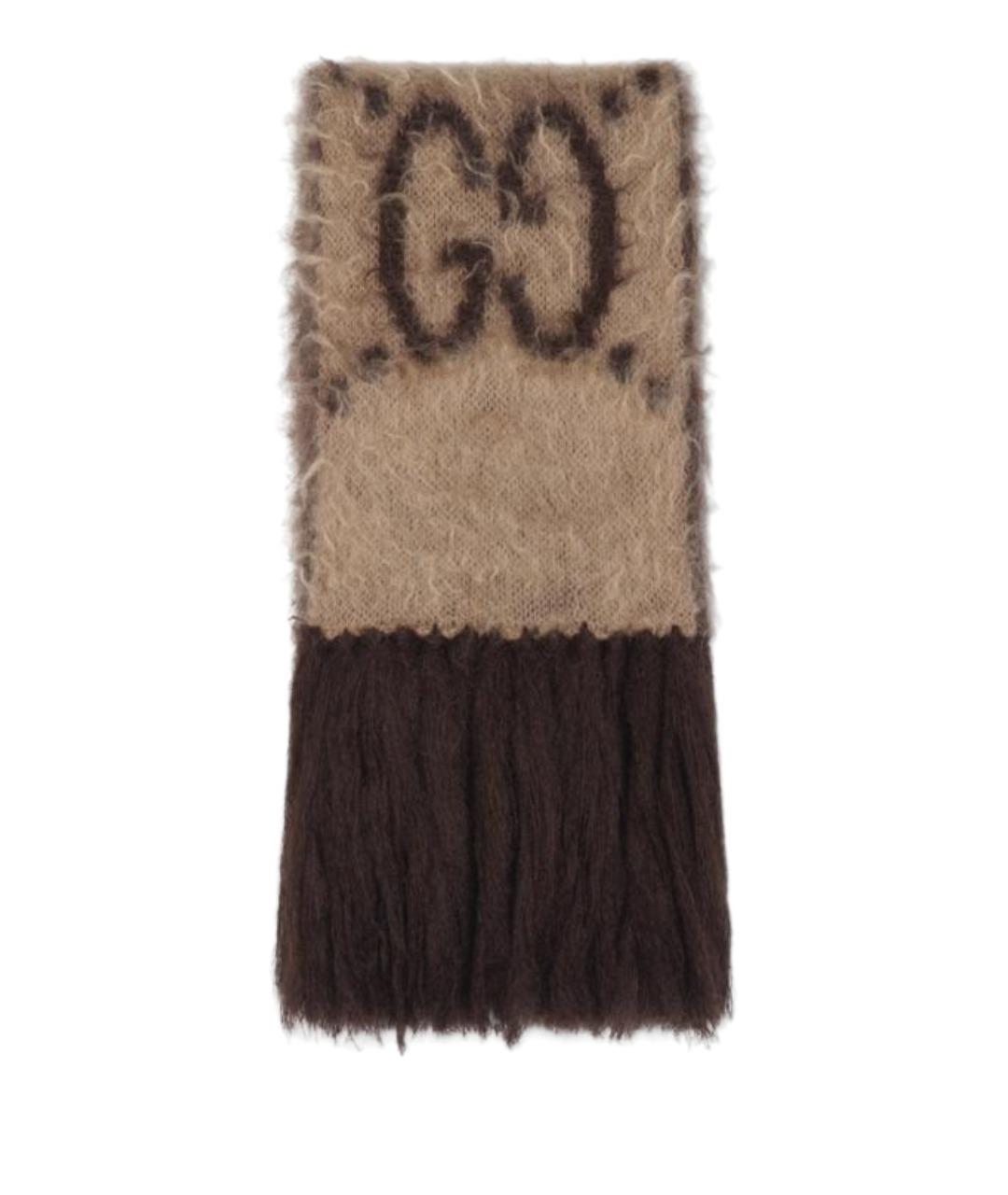 GUCCI Коричневый шарф, фото 1