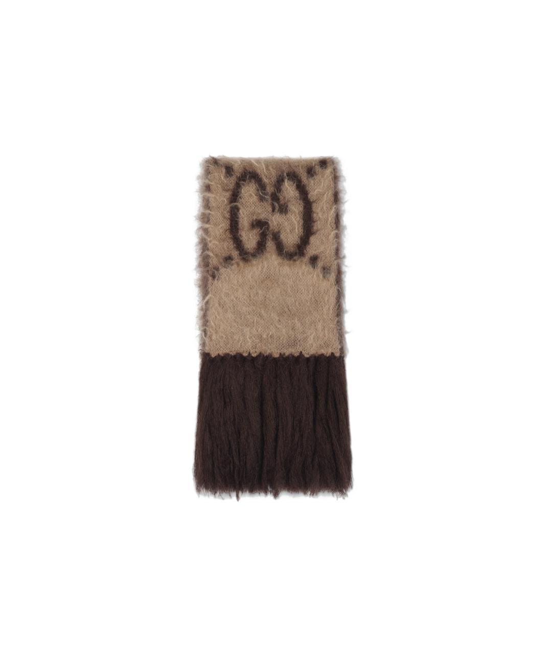 GUCCI Коричневый шарф, фото 5
