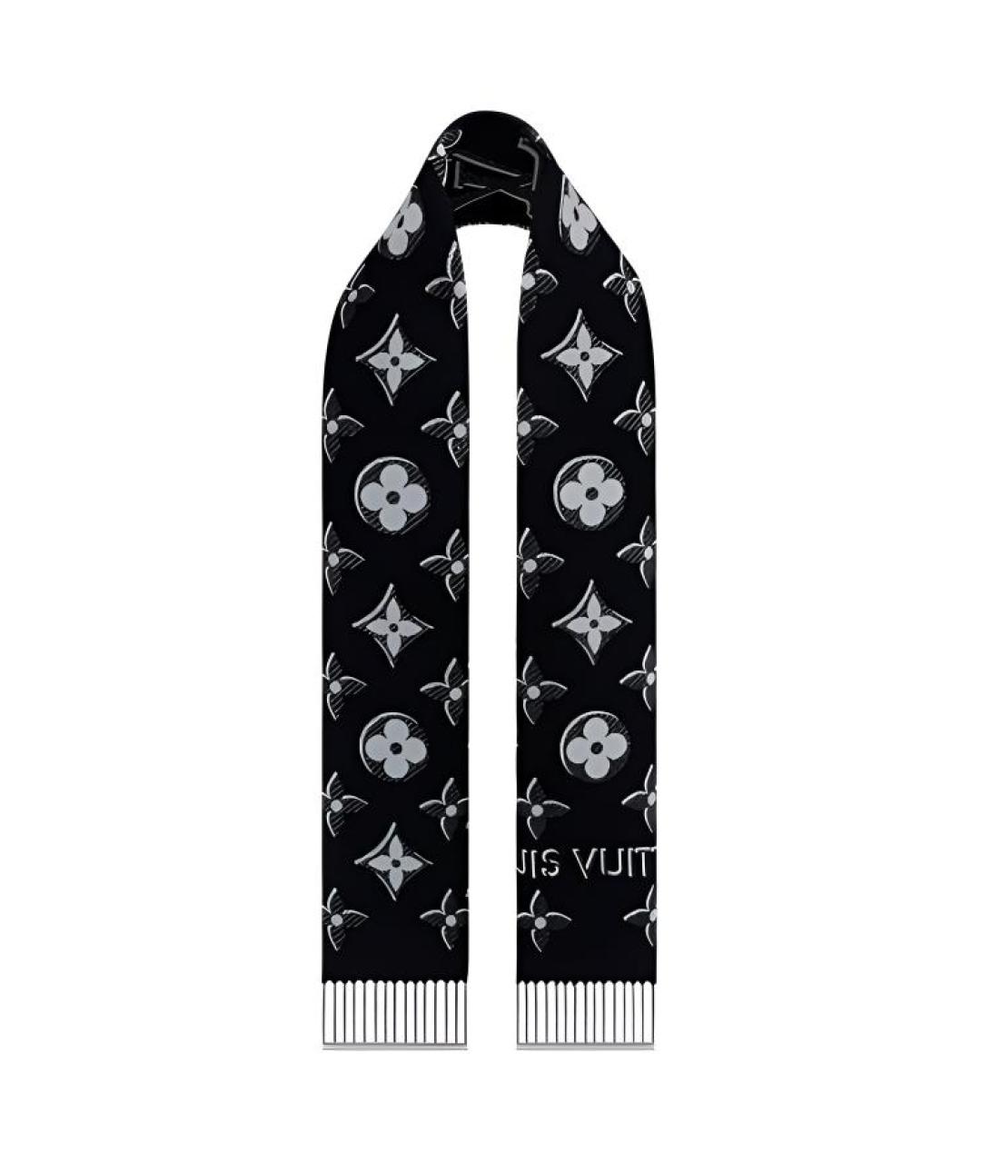 LOUIS VUITTON Черный шарф, фото 2