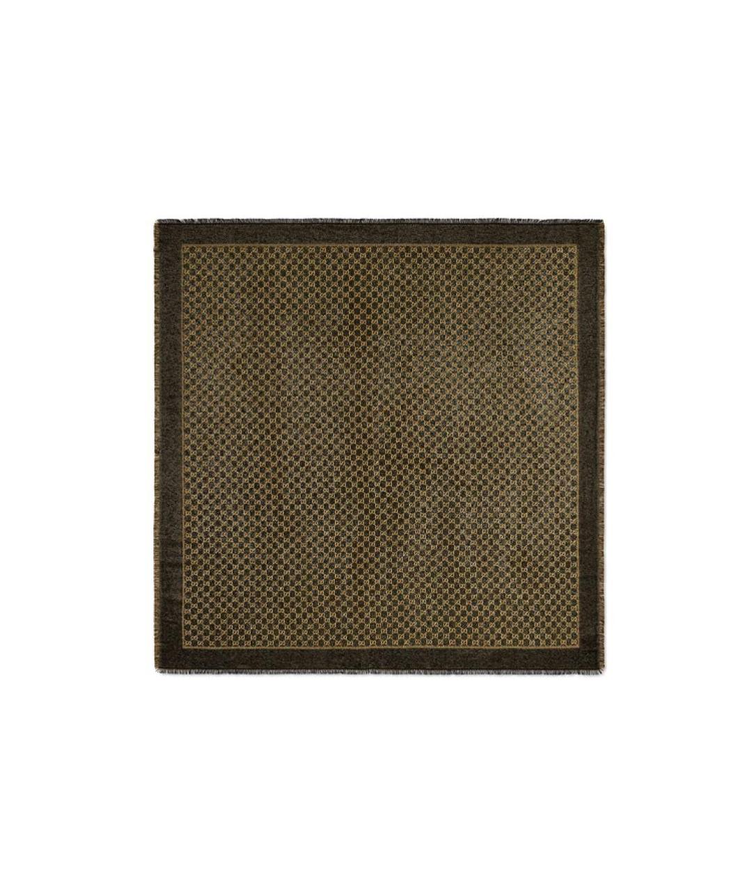 GUCCI Черный шерстяной шарф, фото 1