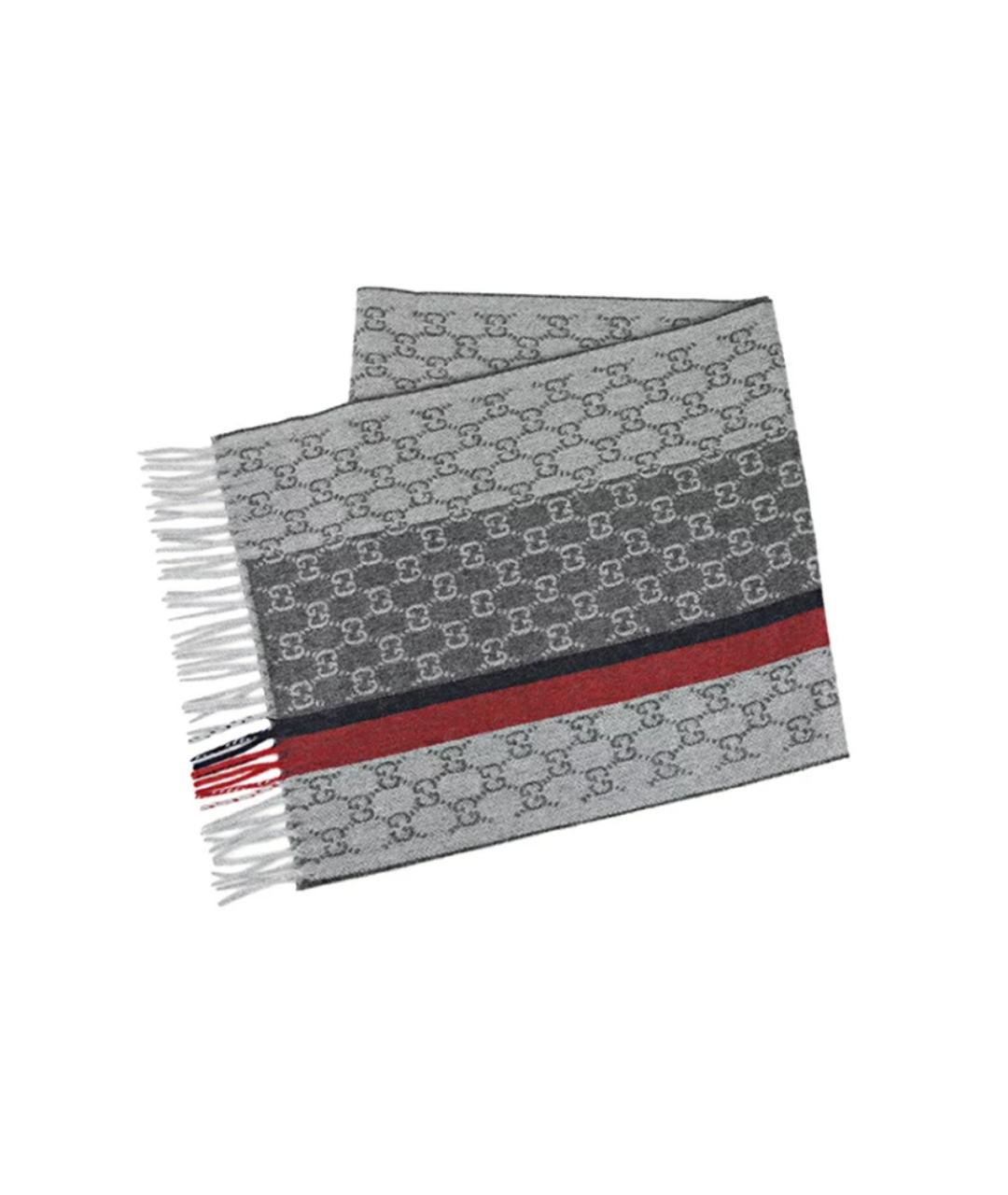 GUCCI Серый шарф, фото 2