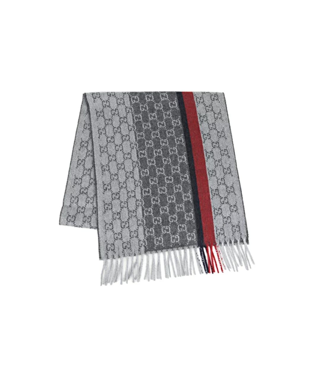 GUCCI Серый шарф, фото 3