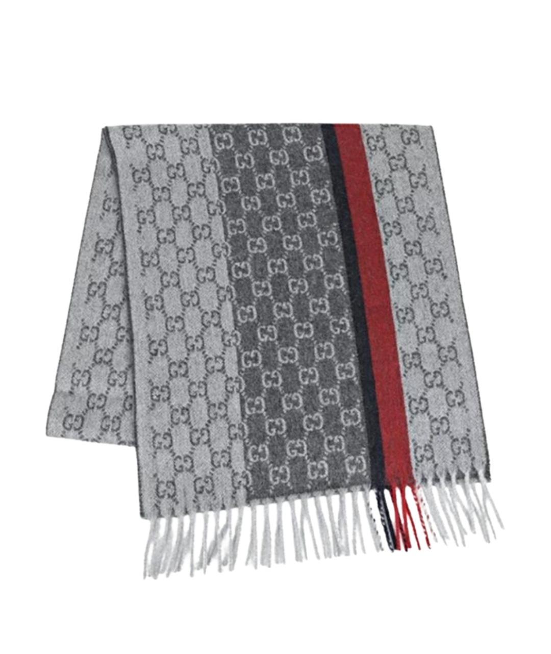 GUCCI Серый шарф, фото 1