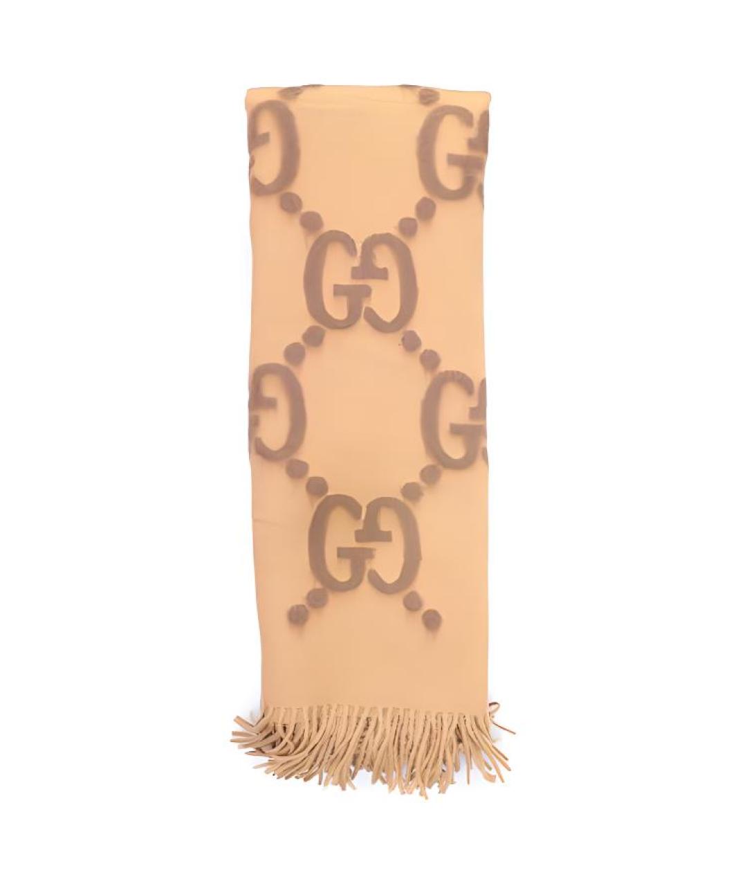 GUCCI Коричневый шарф, фото 1