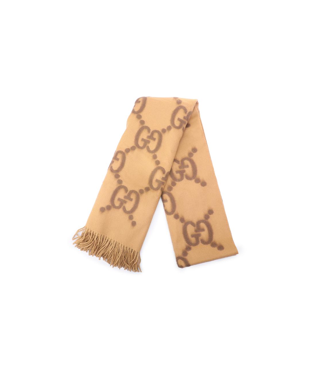 GUCCI Коричневый шарф, фото 2