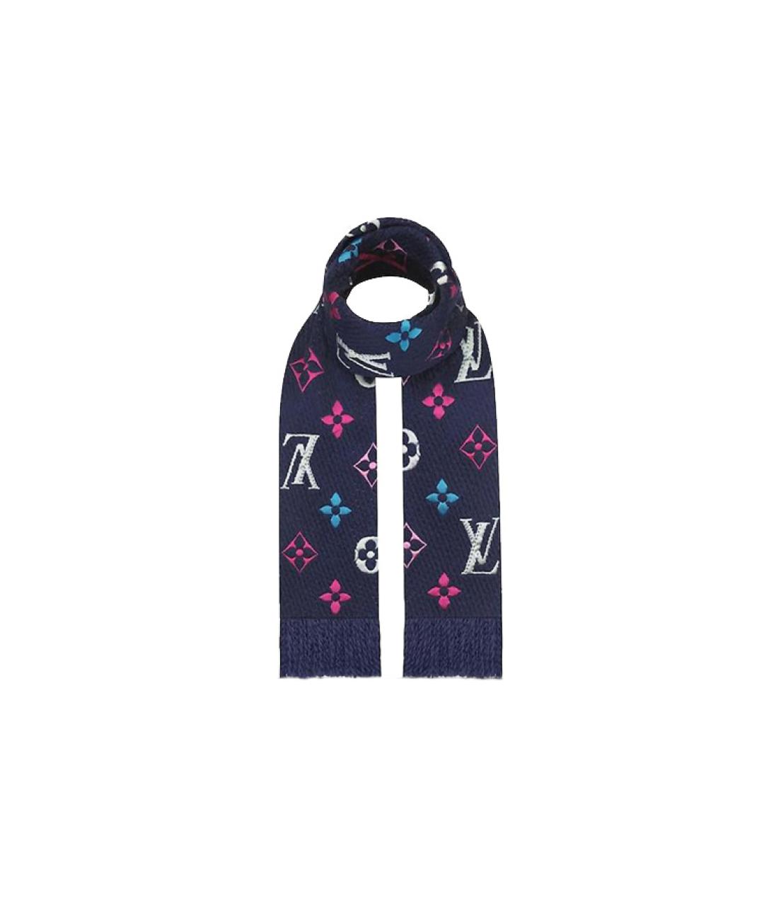 LOUIS VUITTON Синий шарф, фото 2