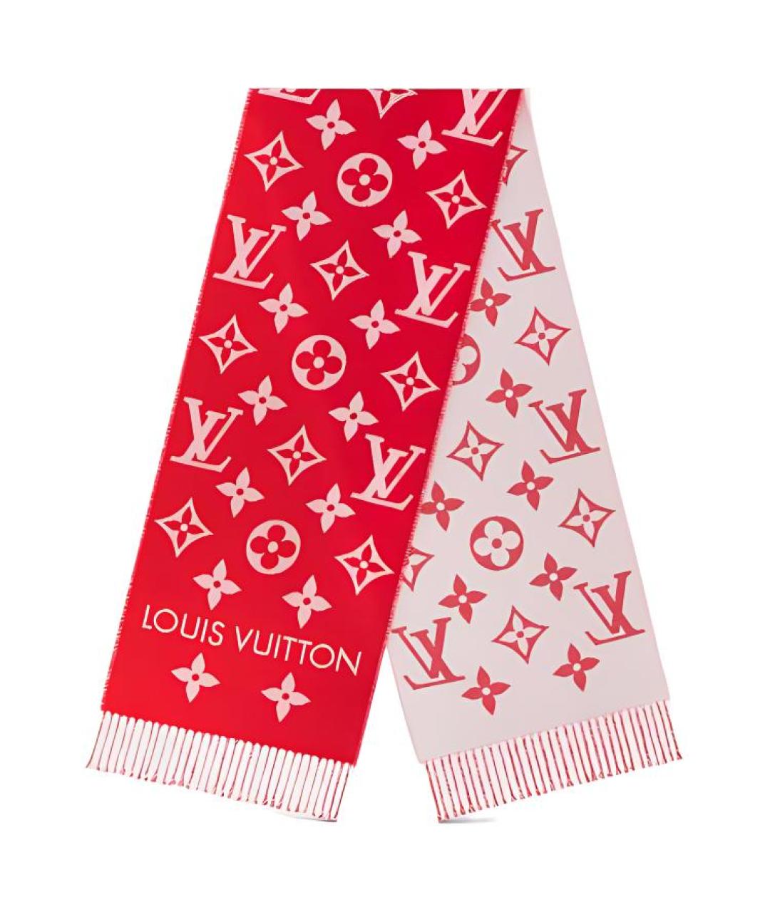 LOUIS VUITTON Красный шерстяной шарф, фото 1