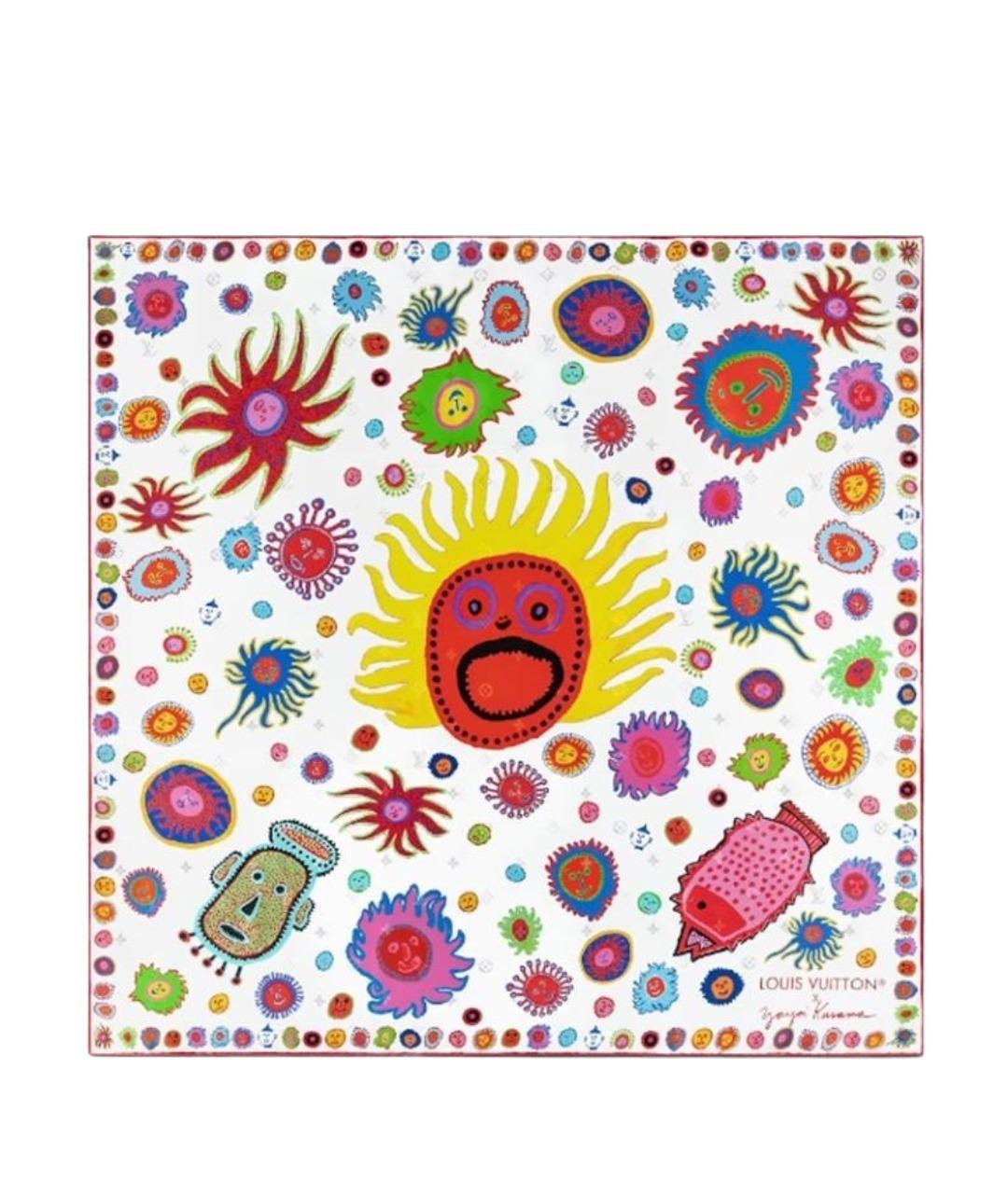 LOUIS VUITTON Белый шелковый шарф, фото 1