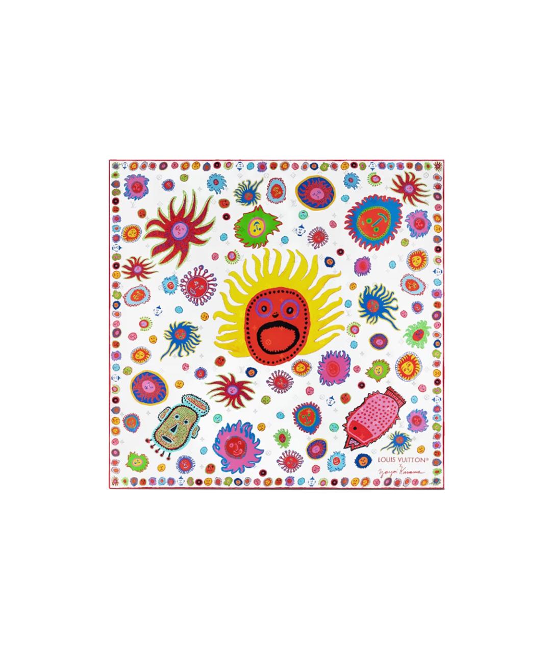 LOUIS VUITTON Белый шелковый шарф, фото 6