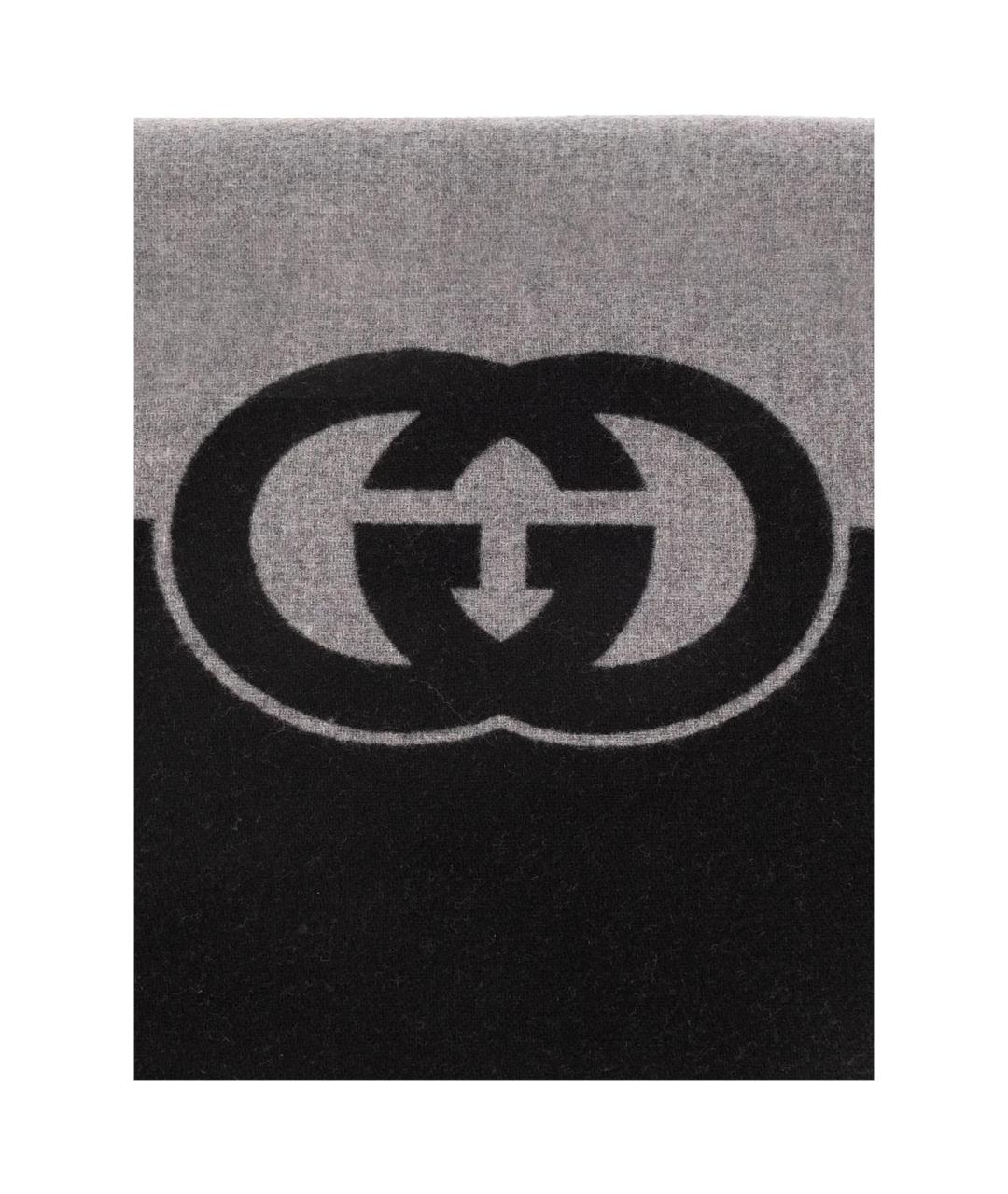 GUCCI Черный шарф, фото 4