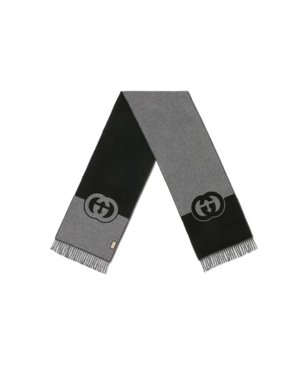 GUCCI Черный шарф, фото 2