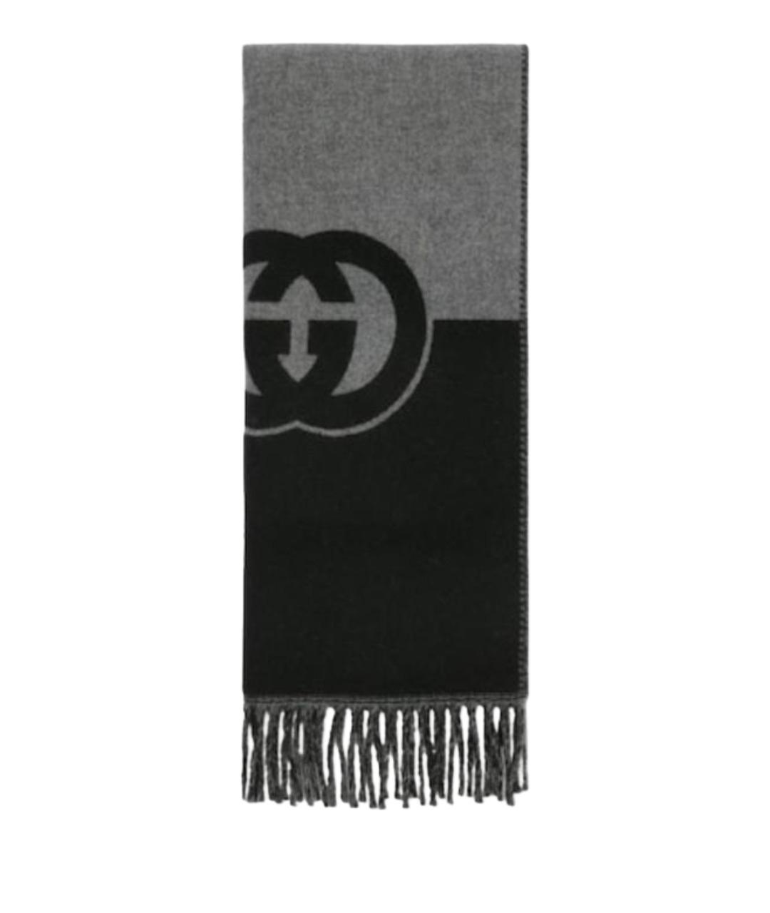 GUCCI Черный шарф, фото 1