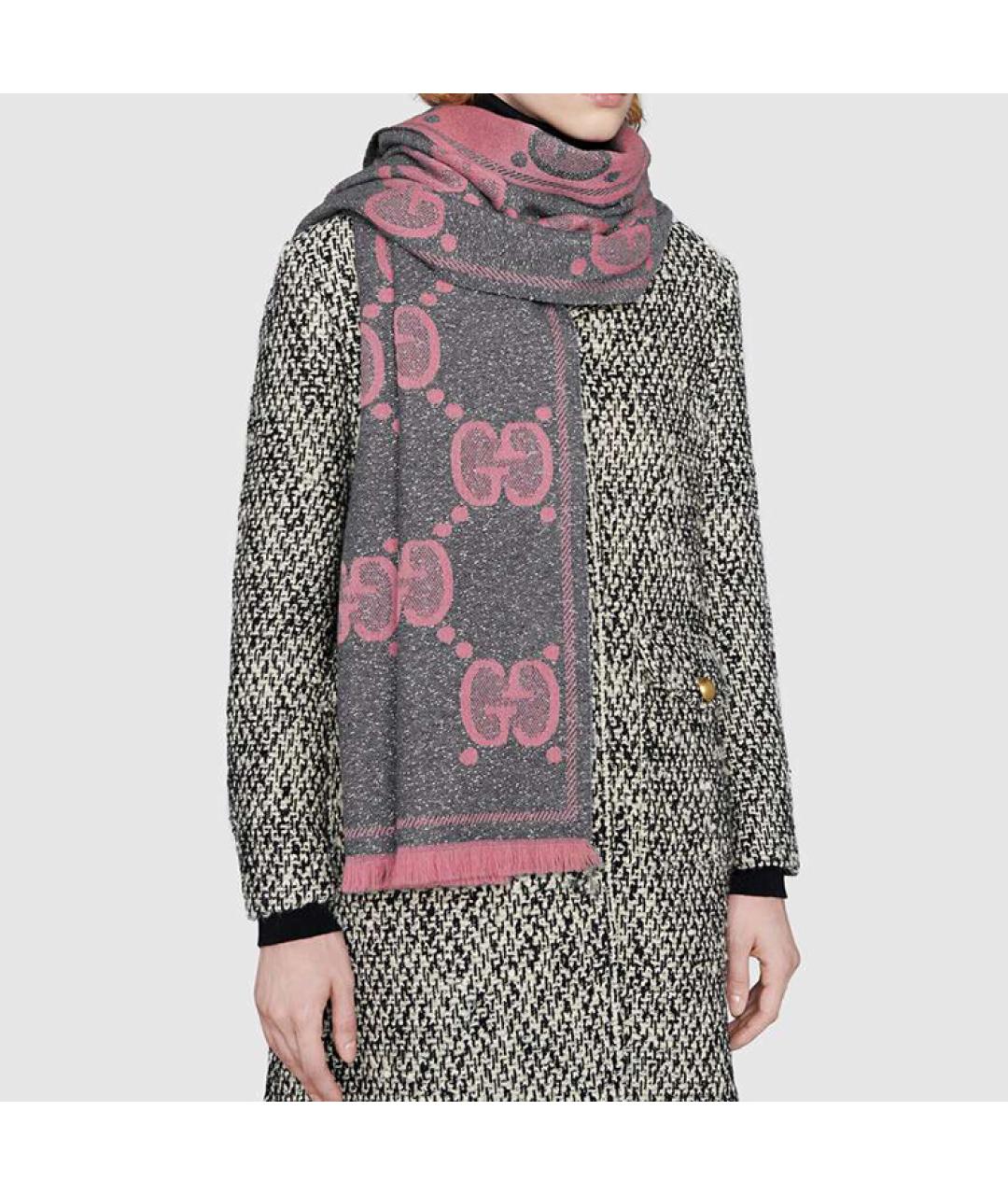 GUCCI Розовый шарф, фото 3