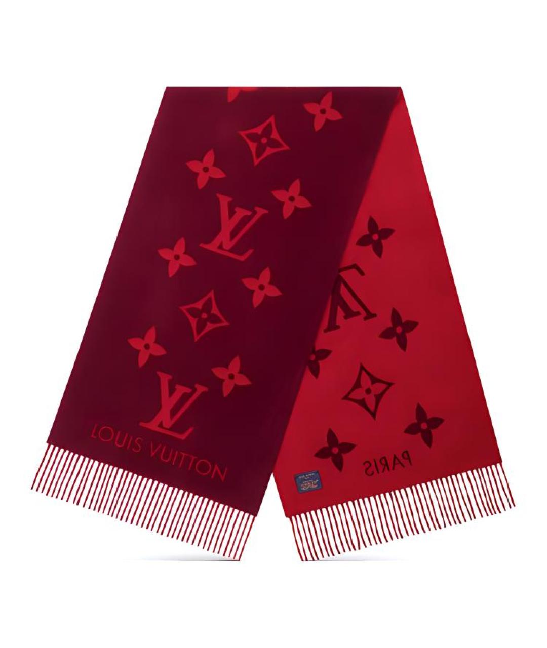 LOUIS VUITTON Красный шарф, фото 1