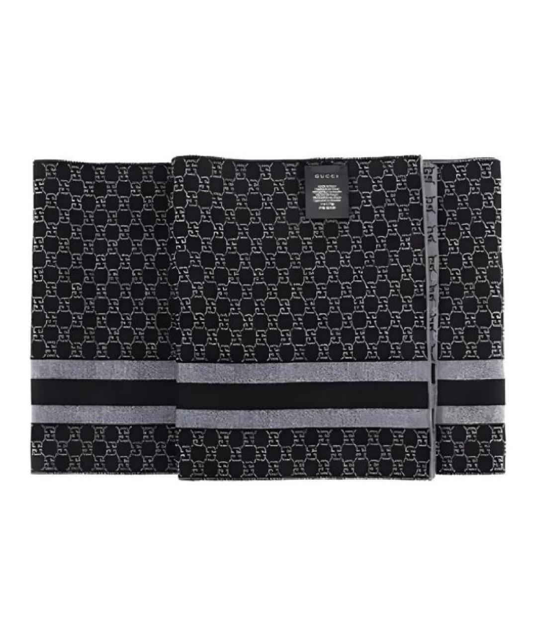 GUCCI Черный шерстяной шарф, фото 5