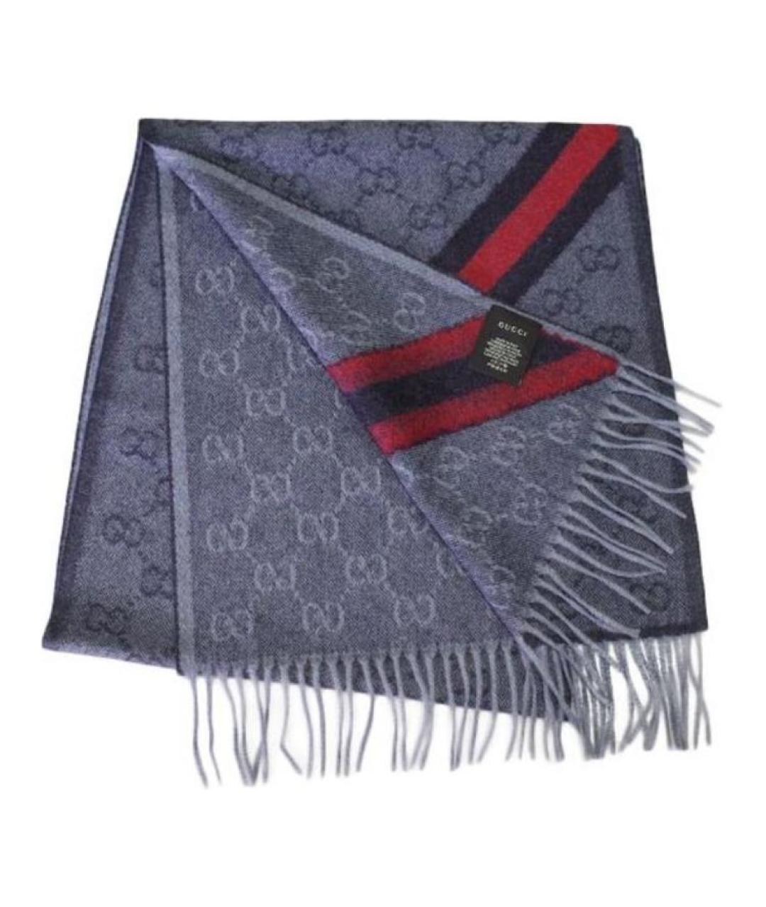 GUCCI Темно-синий шарф, фото 4
