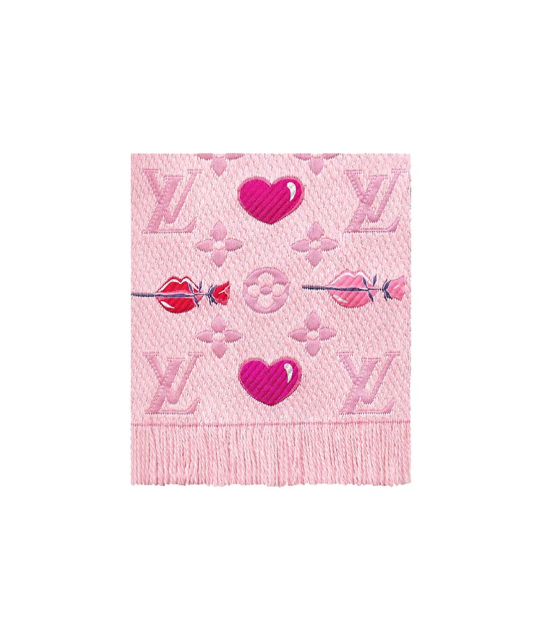 LOUIS VUITTON Розовый шарф, фото 2
