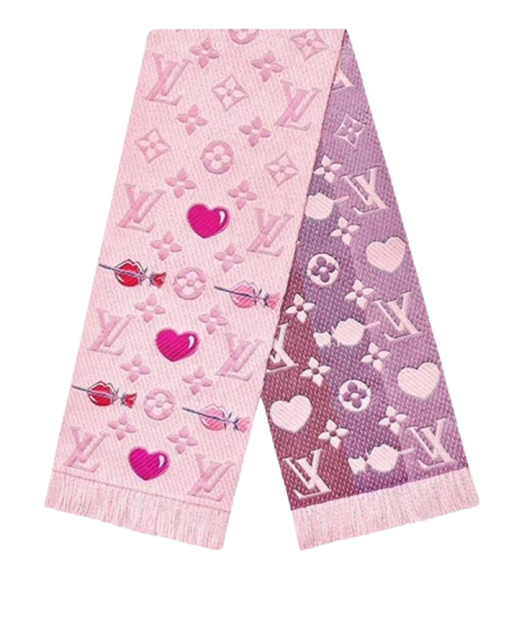 LOUIS VUITTON Розовый шарф, фото 1