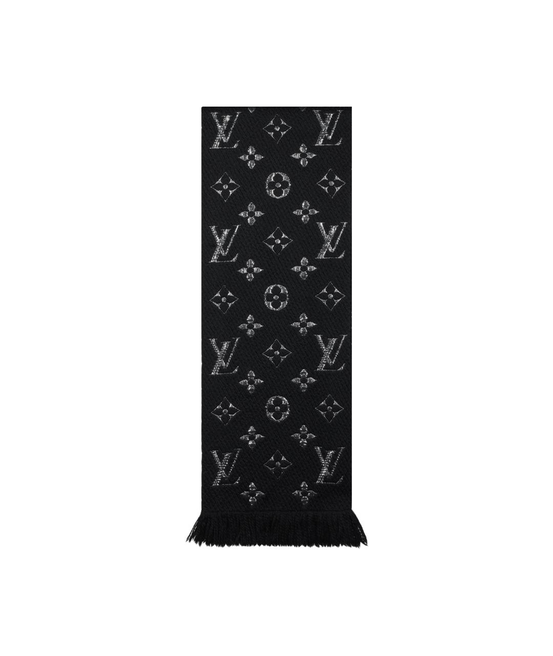 LOUIS VUITTON Черный шерстяной шарф, фото 3