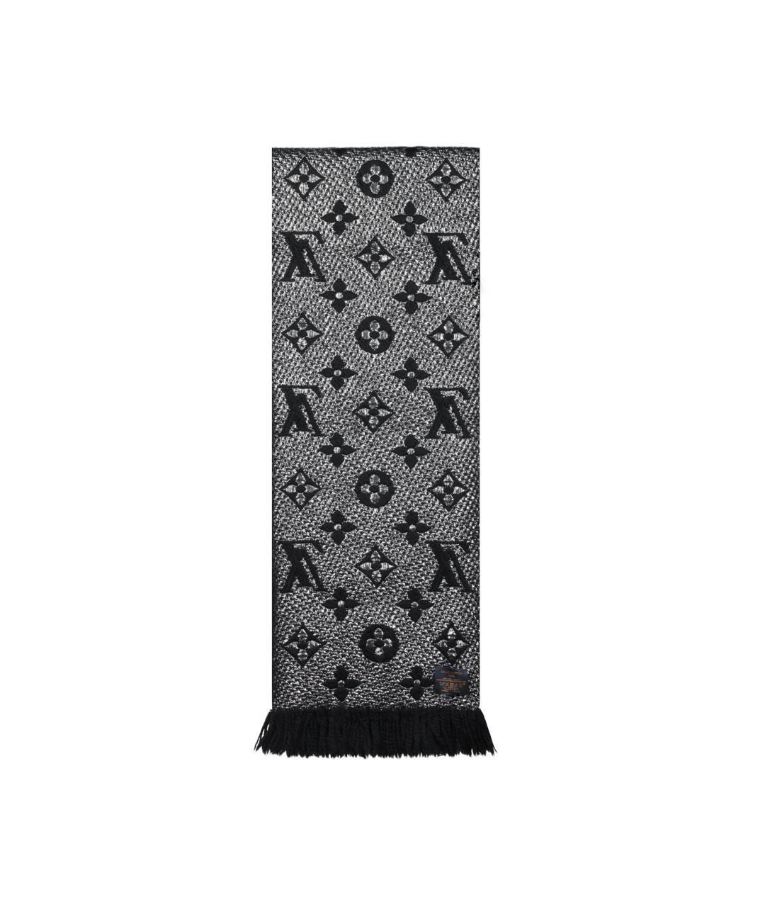 LOUIS VUITTON Черный шерстяной шарф, фото 2