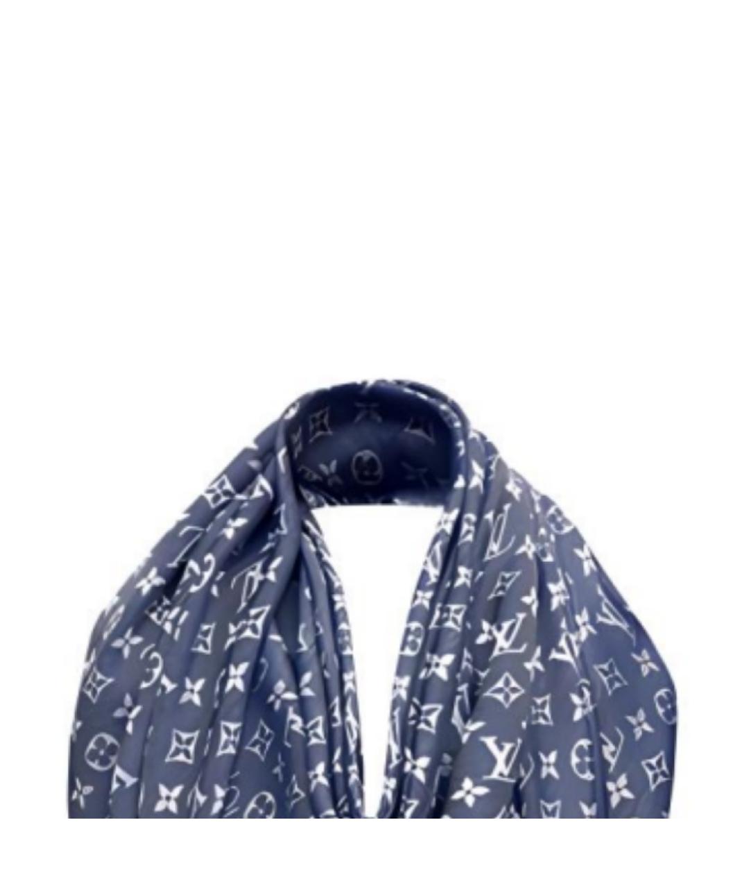 LOUIS VUITTON Синий шарф, фото 3