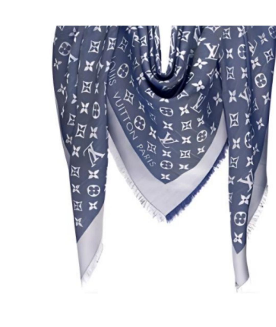 LOUIS VUITTON Синий шарф, фото 2