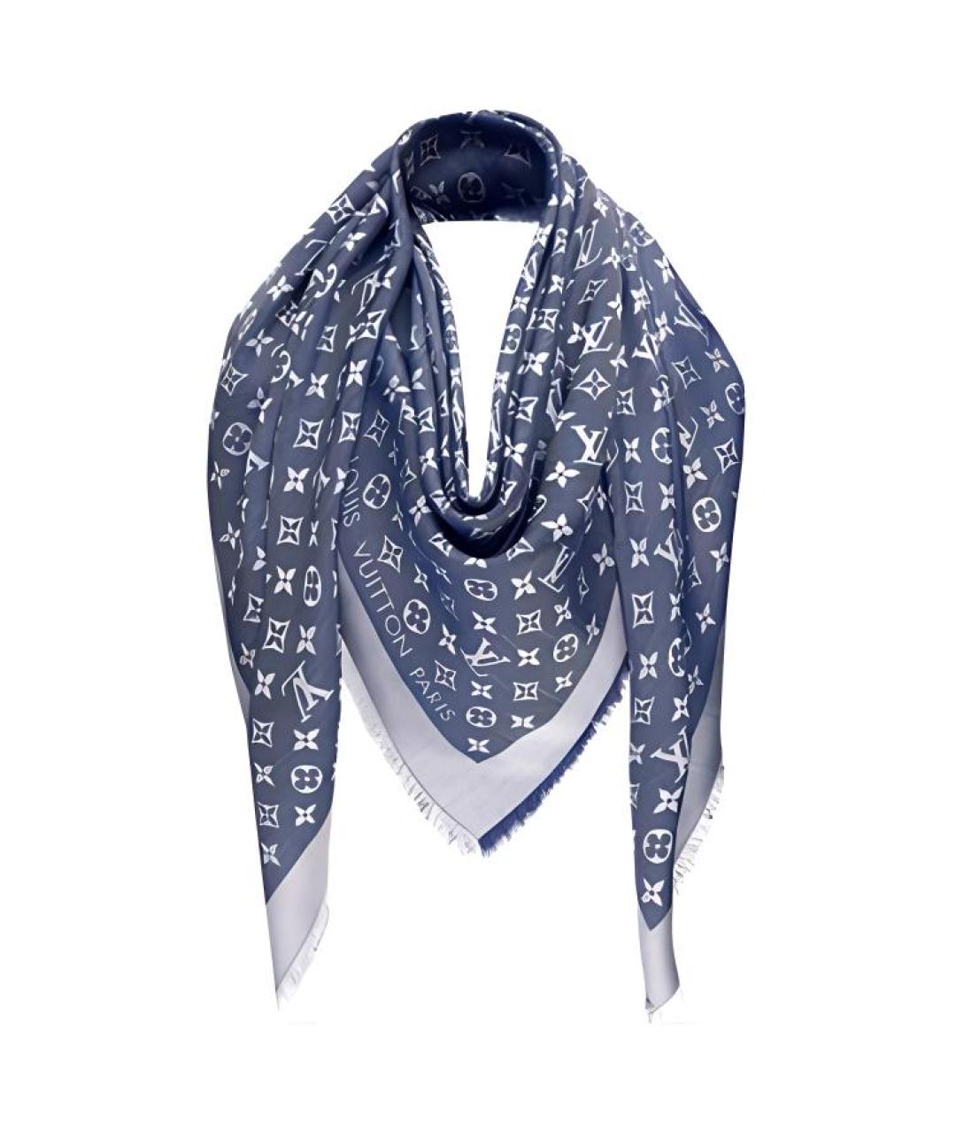LOUIS VUITTON Синий шарф, фото 1