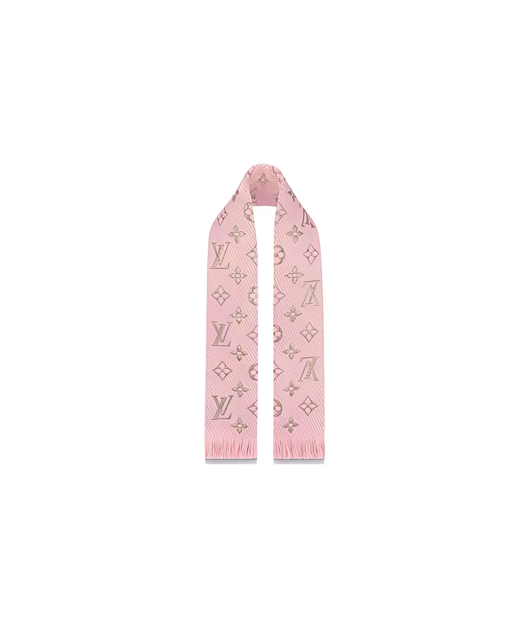 LOUIS VUITTON Розовый шарф, фото 3