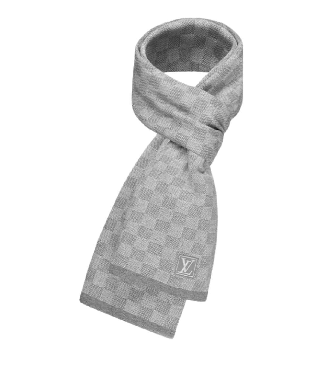 LOUIS VUITTON Серый шерстяной шарф, фото 1