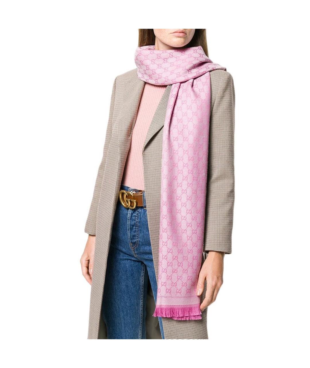 GUCCI Розовый шарф, фото 5