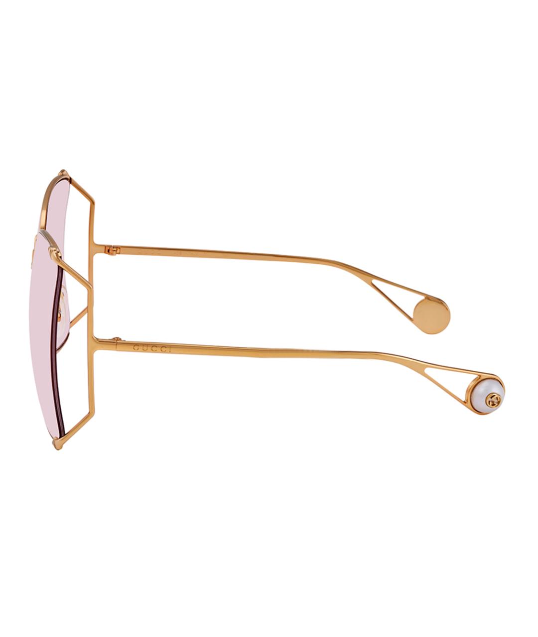 GUCCI Розовые металлические солнцезащитные очки, фото 4