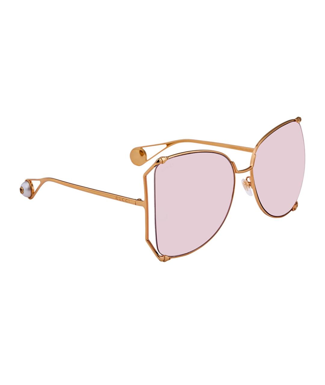 GUCCI Розовые металлические солнцезащитные очки, фото 1