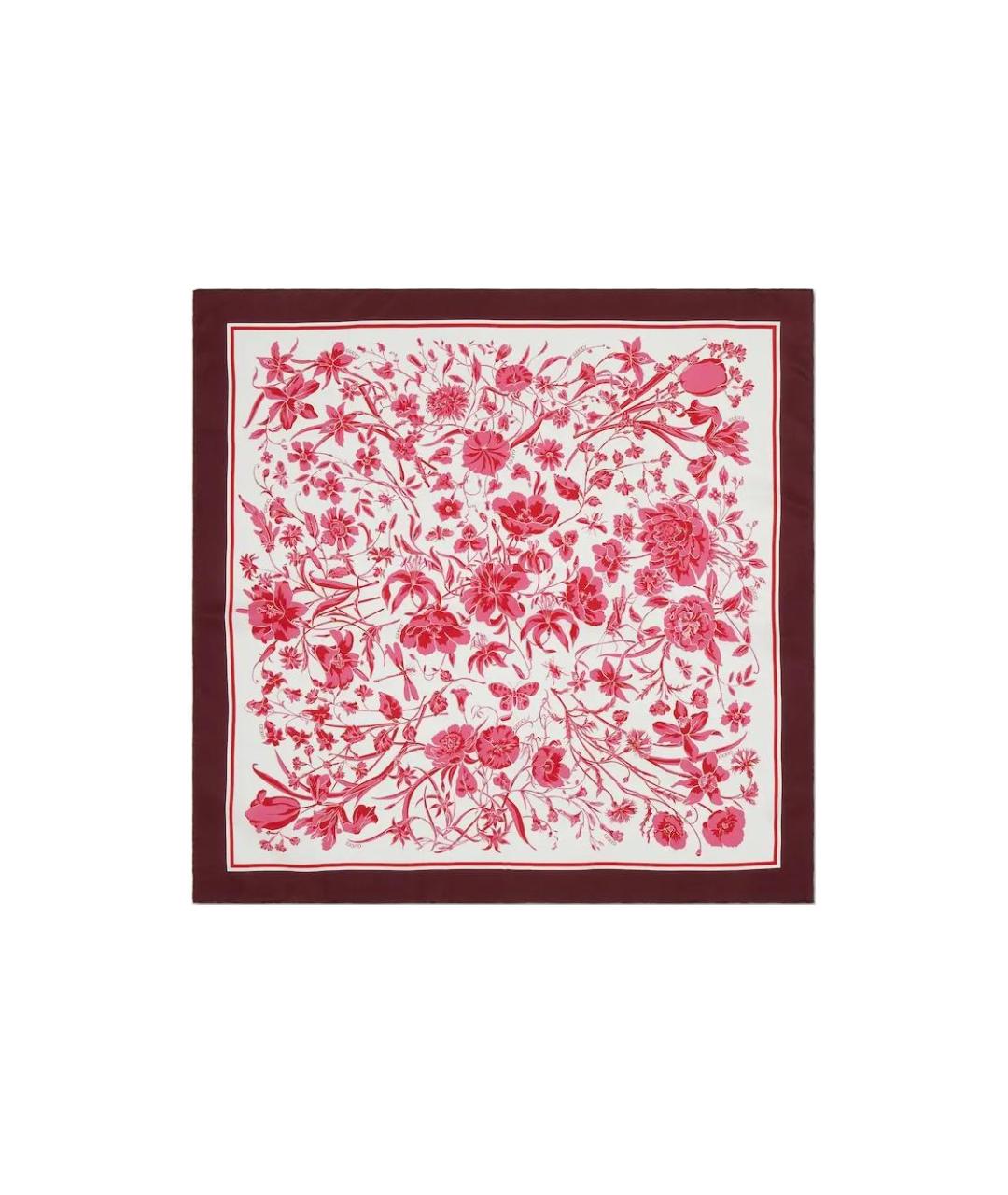 GUCCI Розовый шелковый шарф, фото 4