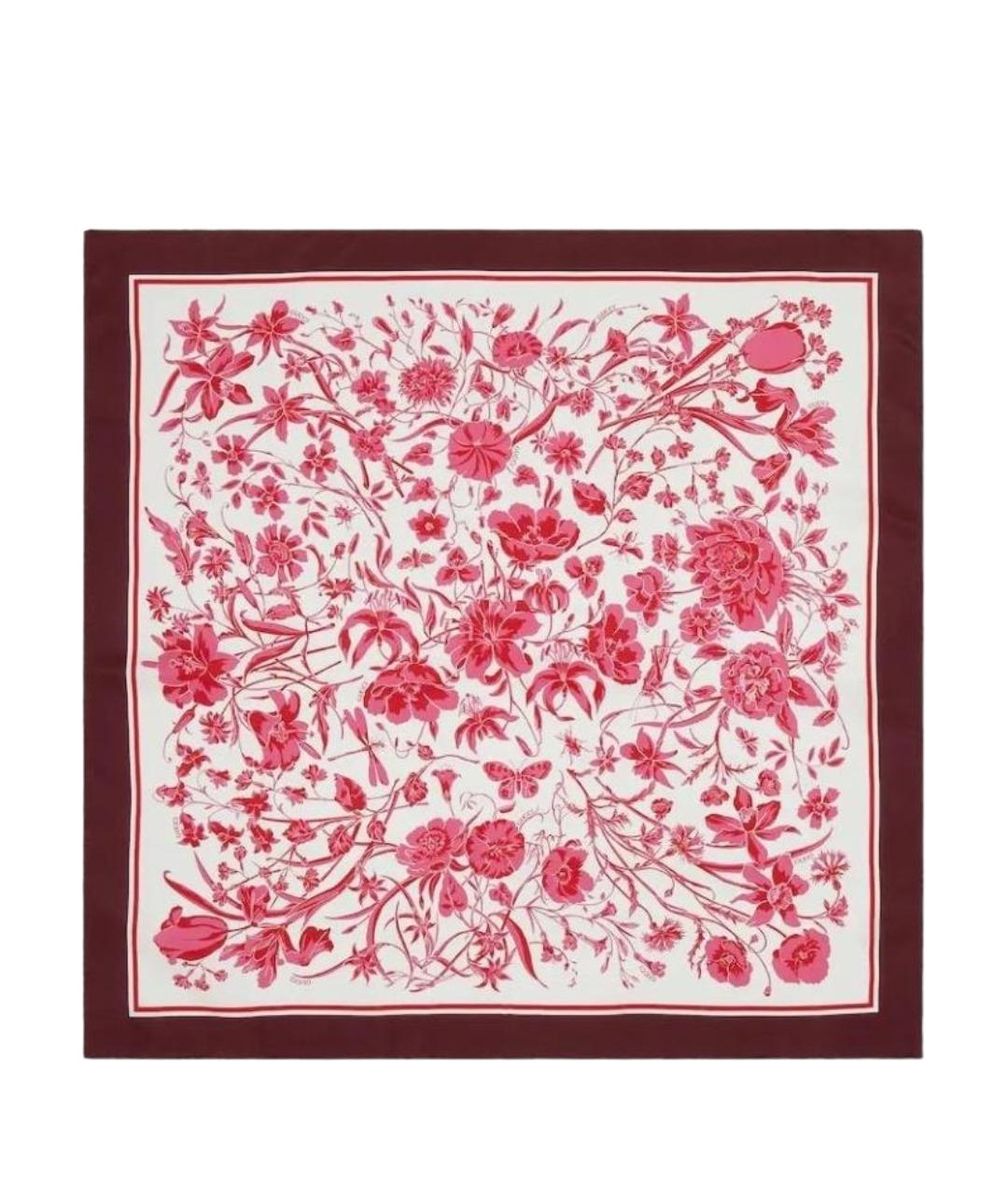 GUCCI Розовый шелковый шарф, фото 1