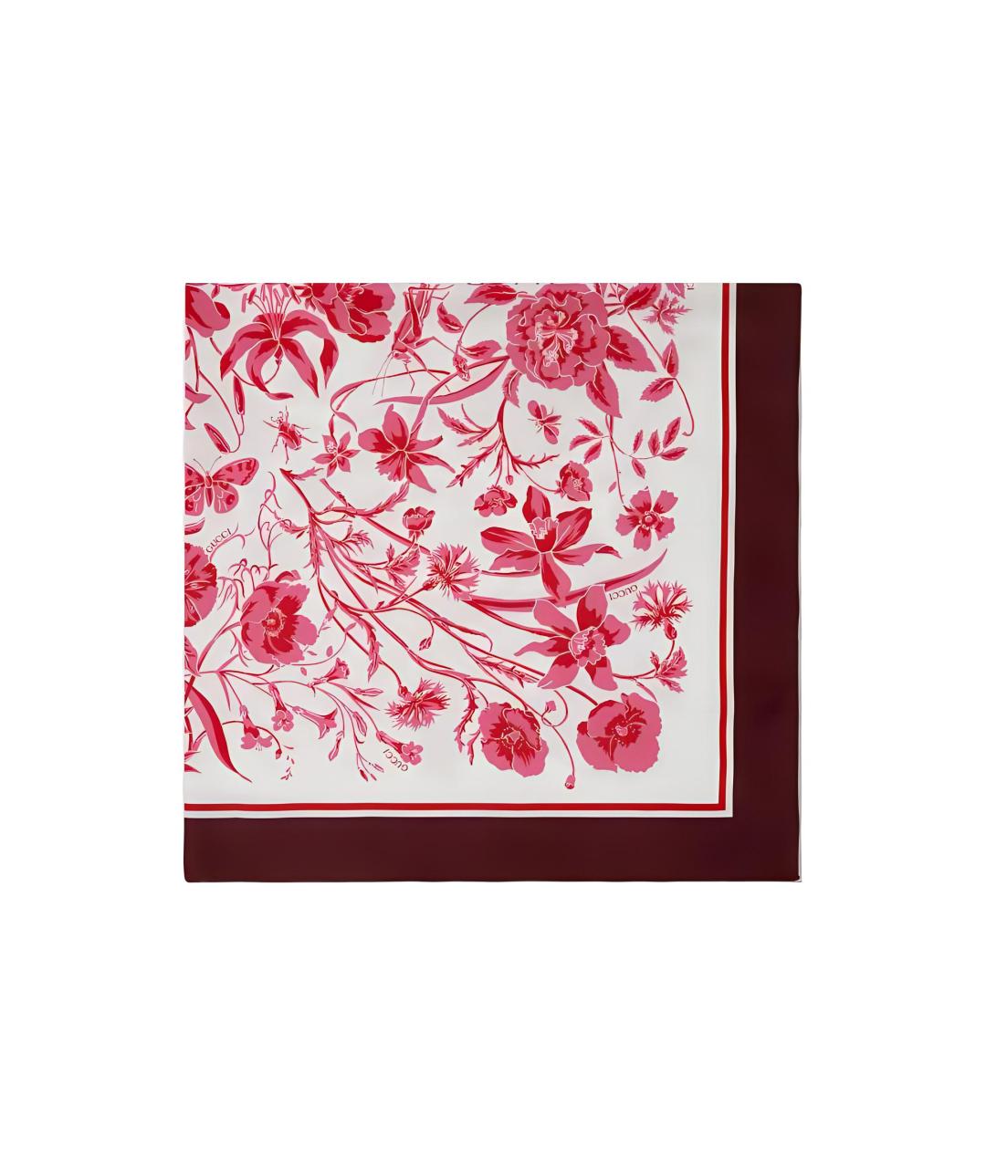 GUCCI Розовый шелковый шарф, фото 2