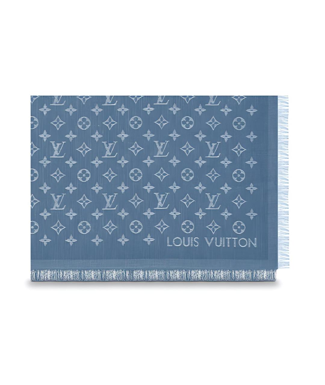 LOUIS VUITTON Синий шарф, фото 4