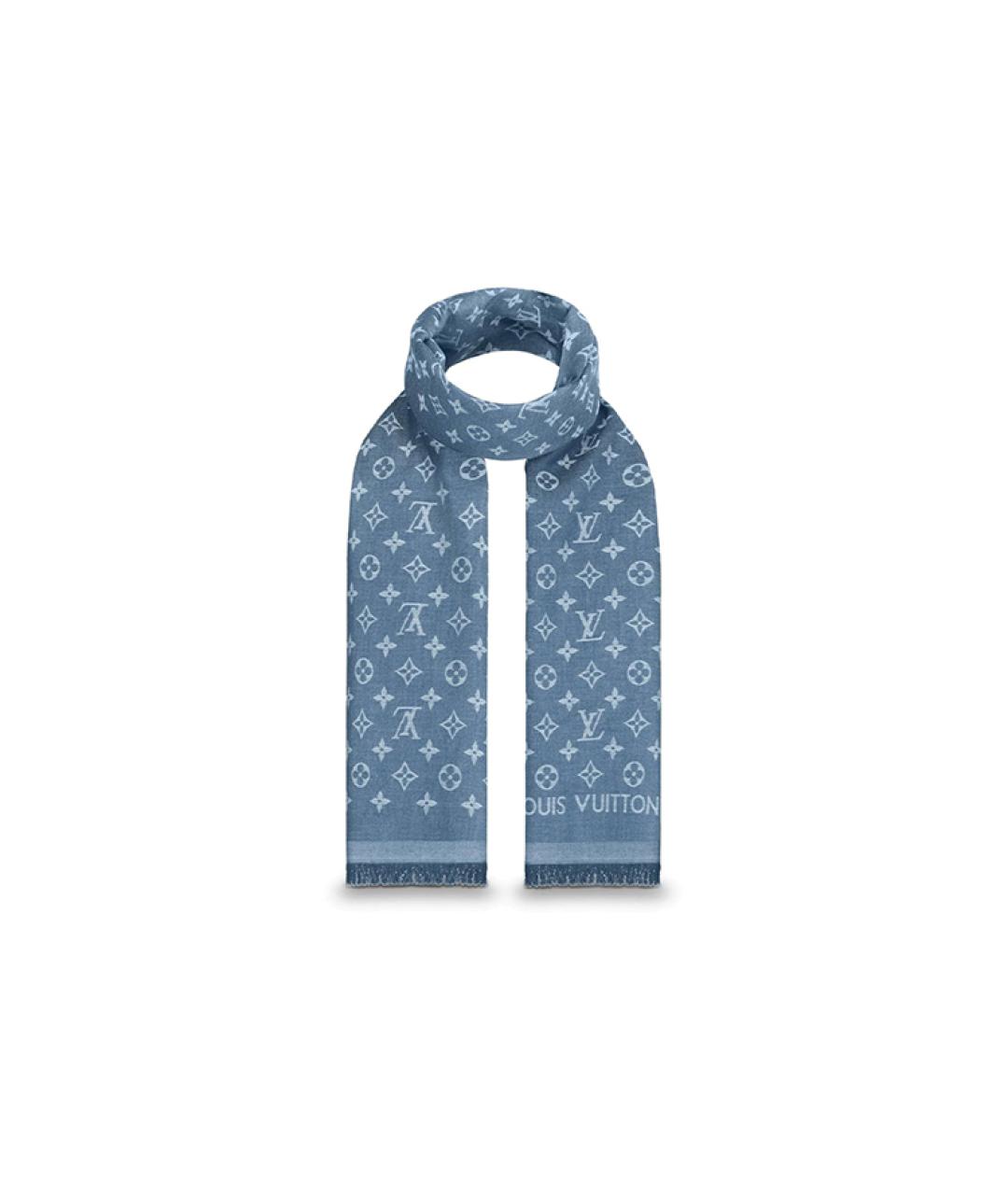 LOUIS VUITTON Синий шарф, фото 2