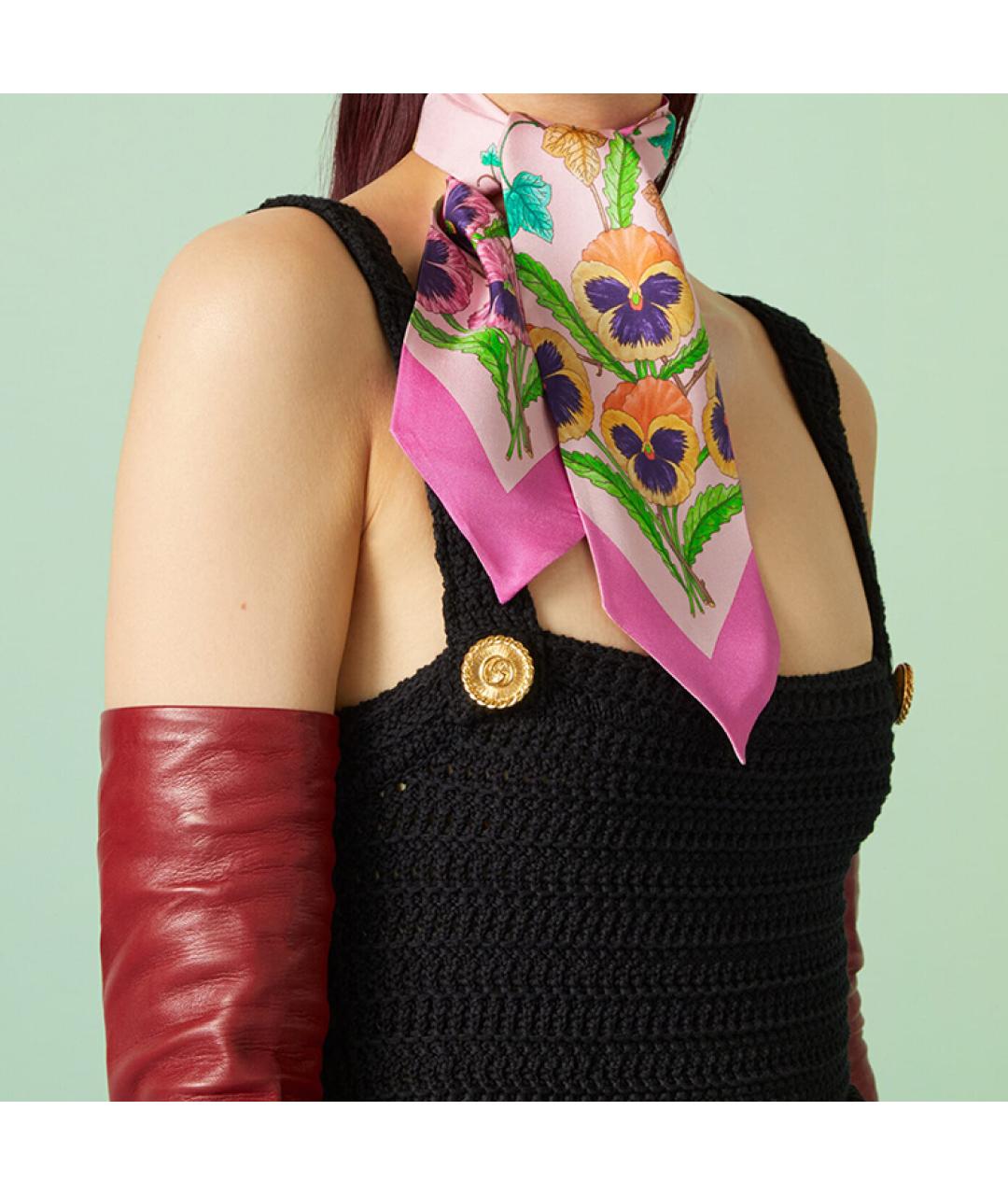 GUCCI Розовый шарф, фото 3