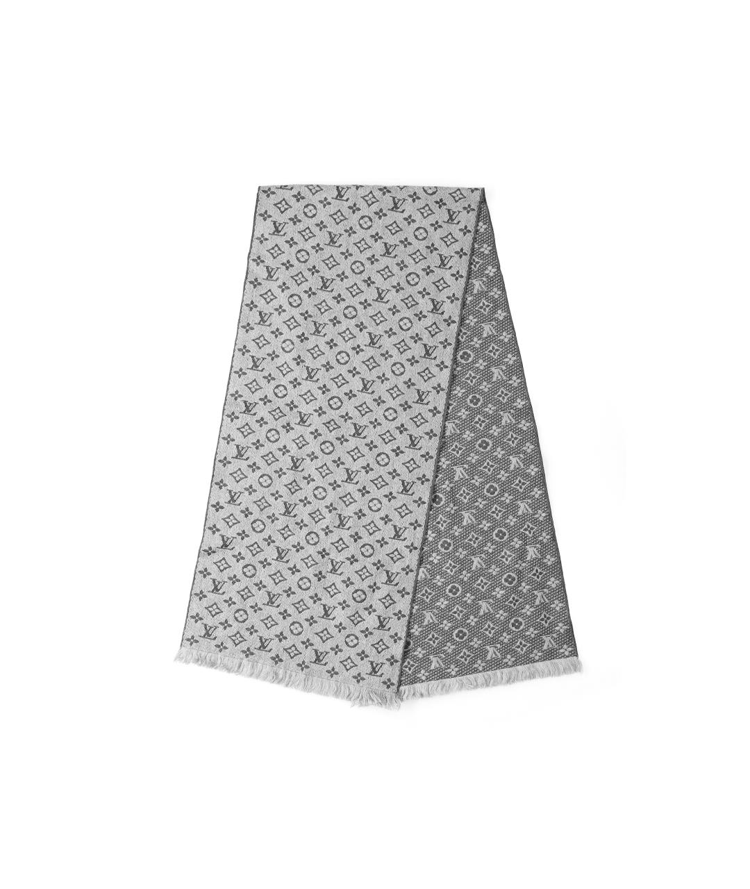 LOUIS VUITTON Серый шарф, фото 3