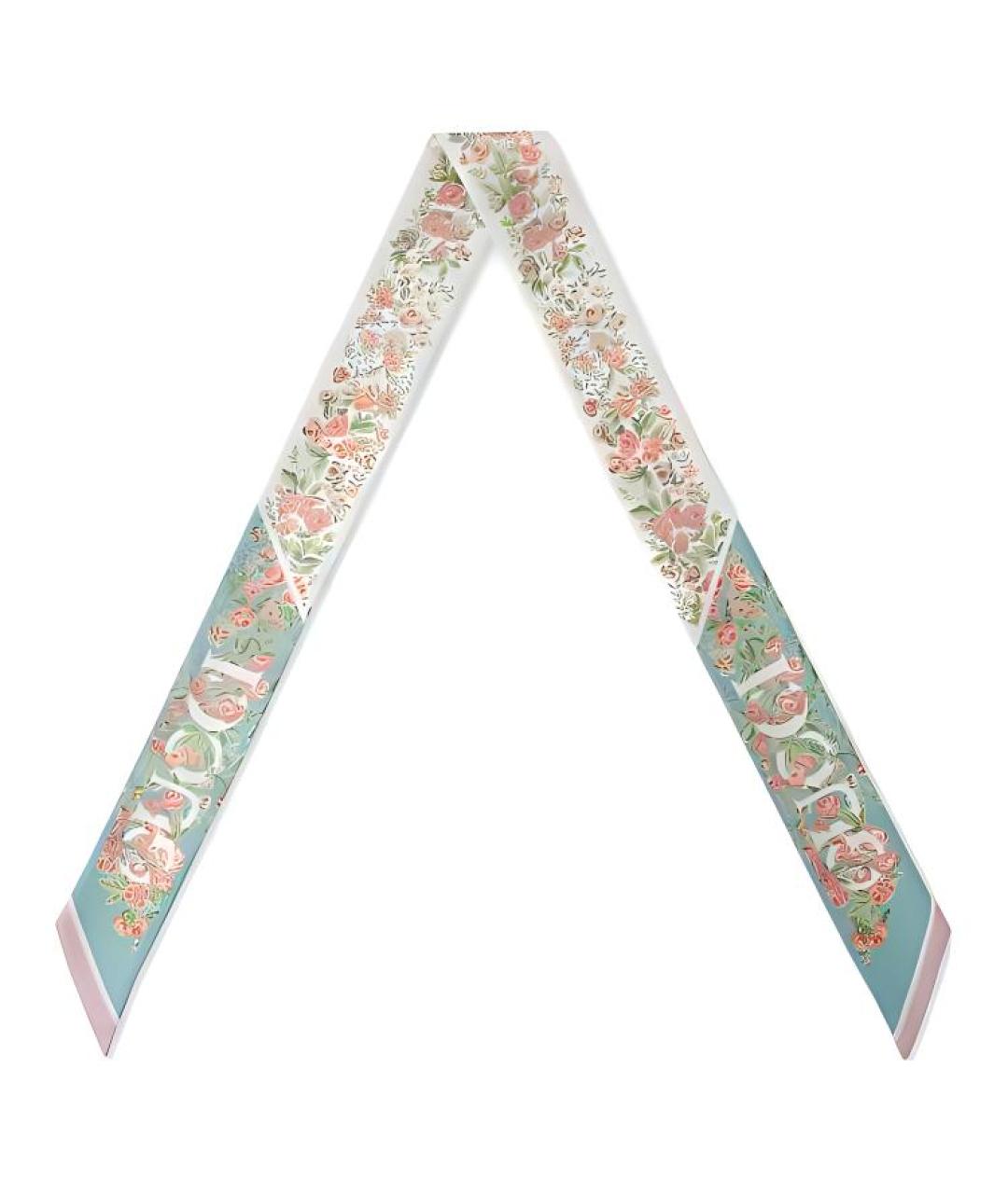 GUCCI Розовый шелковый шарф, фото 1