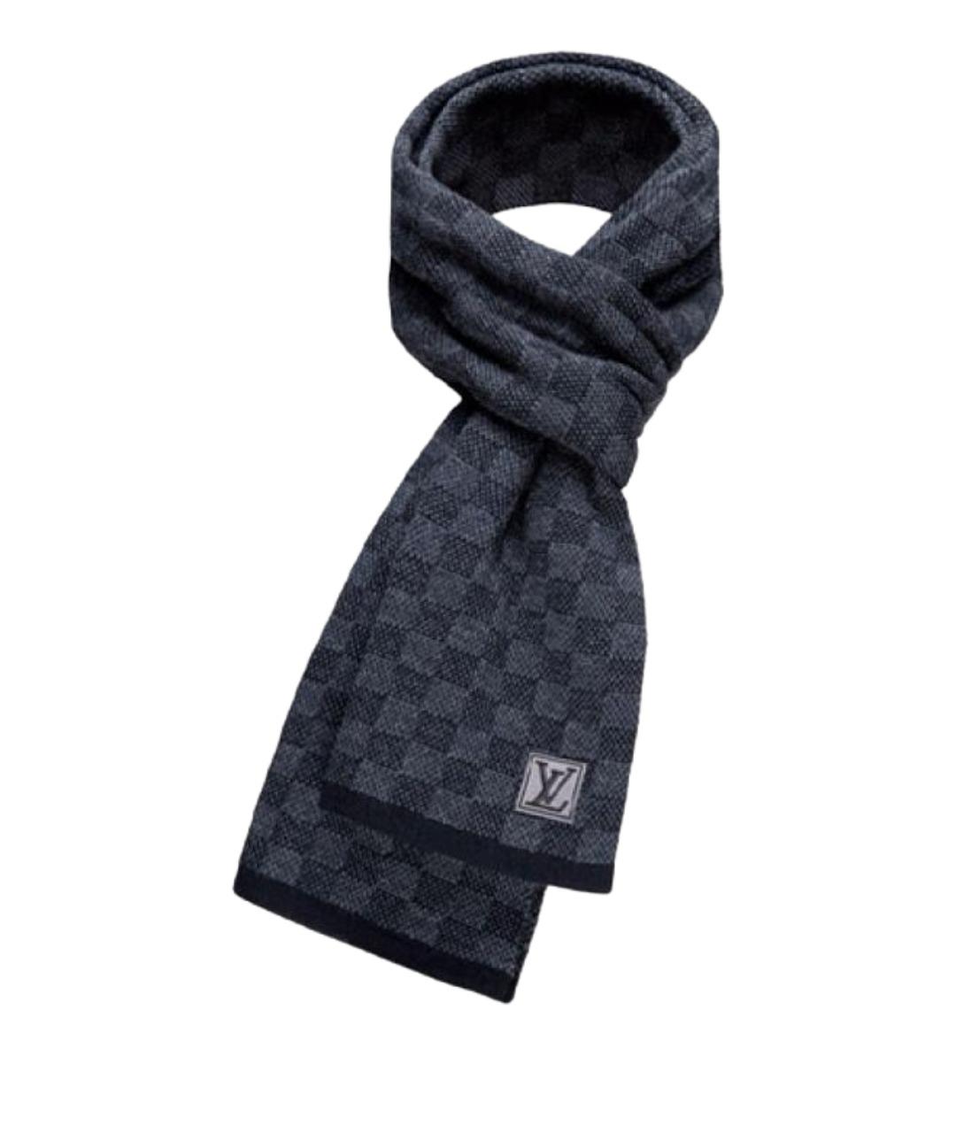 LOUIS VUITTON Серый шерстяной шарф, фото 1
