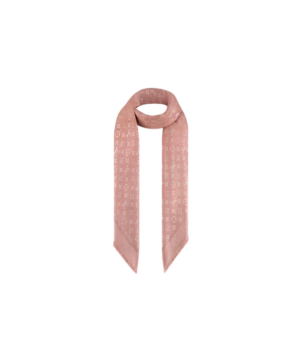 LOUIS VUITTON Розовый шарф, фото 2