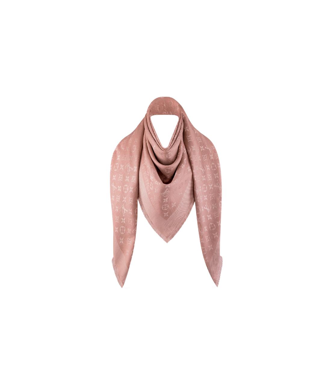 LOUIS VUITTON Розовый шарф, фото 5